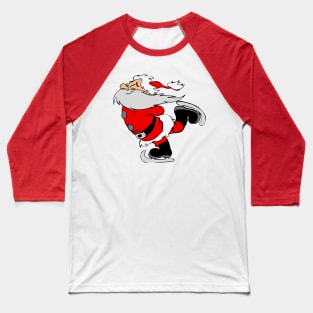 Santa Claus Ice Skating Baseball T-Shirt
